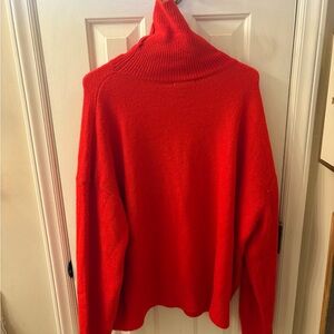 Forever 21 Bold Red Cowl Neck Sweater